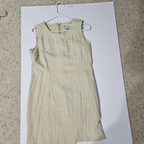 jennifer eden sleeveless butter yellow linen fully lined size 12 - Picture 4 of 4